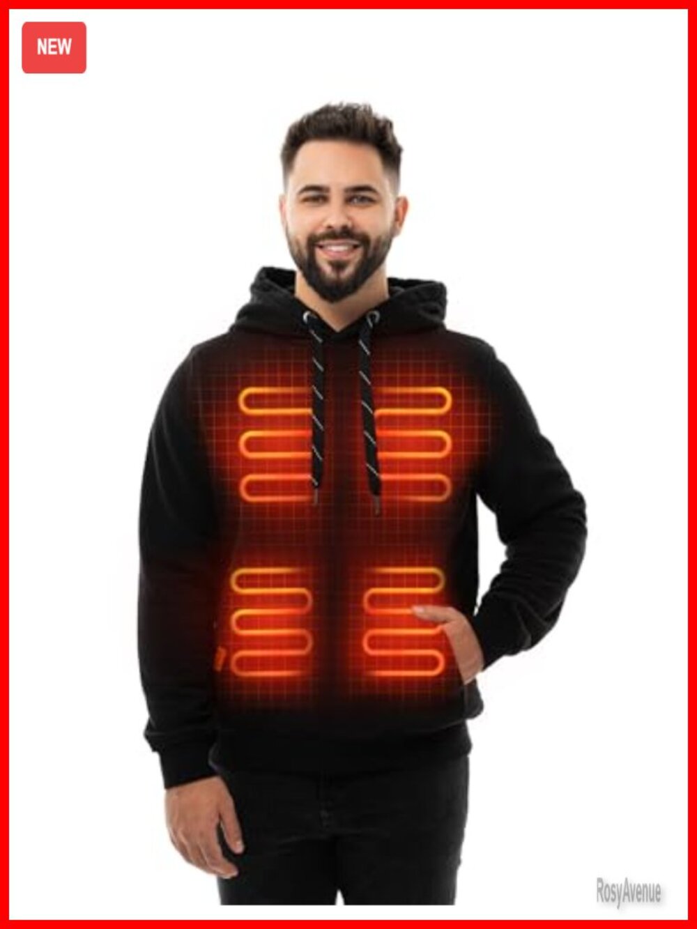 Heated Hoodie Sweatshirt with 12V 16000mAh Power Bank 5 Heating Zones